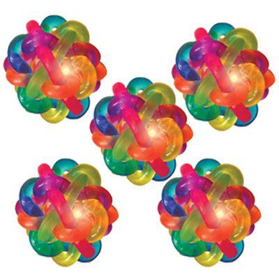 Flashing Rainbow Knot Ball Set of 5